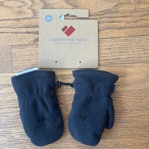 NEW Obermeyer Finley Fleece Mitten Unisex Black Medium NWT